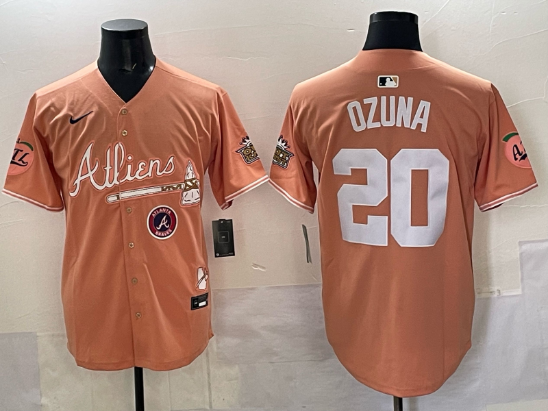 Men Atlanta Braves #20 Ozuna orange 2025 Nike MLB Jersey style 0->atlanta braves->MLB Jersey